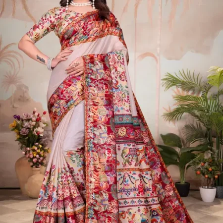 Art Silk Foil Multicolor Saree