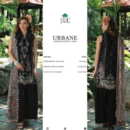Lawn Embroidered Shirt with Printed Chiffon Dupatta