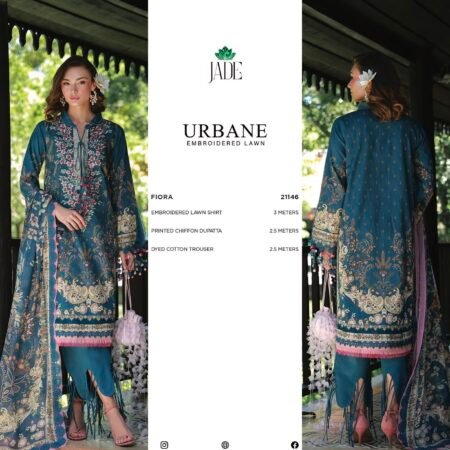 Lawn Embroidered Shirt with Pure Chiffon Dupatta