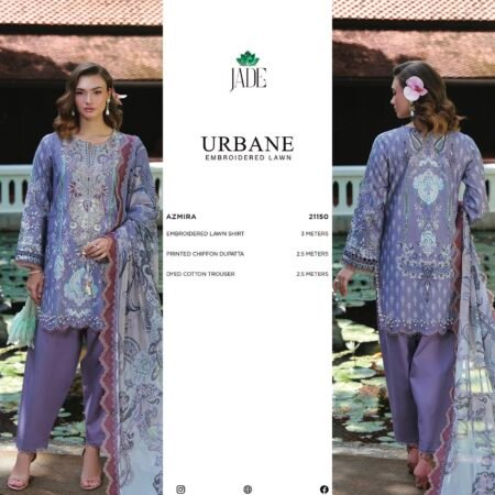 Lawn Embroidered Shirt with Pure Chiffon Dupatta